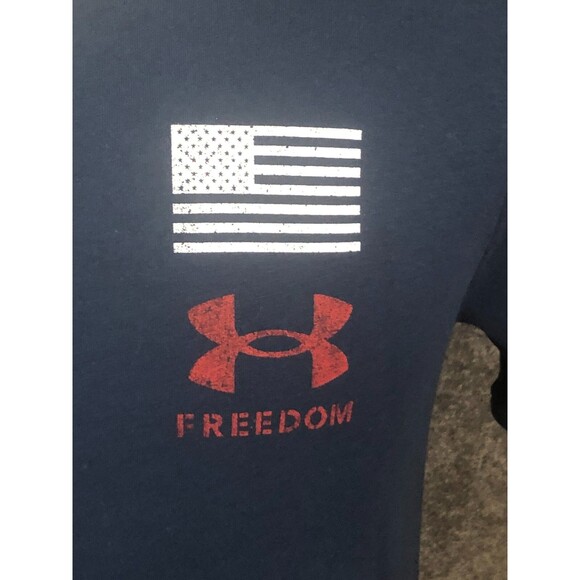 Under Armour Freedom Flag Shirt Mens Navy Blue Small - Picture 3 of 6